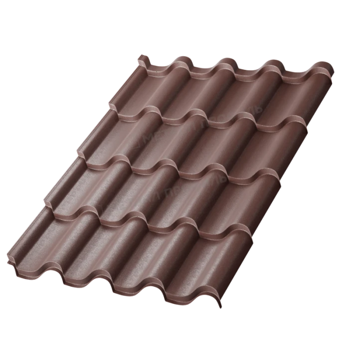 Металлочерепица Металл-Профиль Монтерроса-XL 0,5 VikingMP® E RAL 8017 Коричневый шоколад